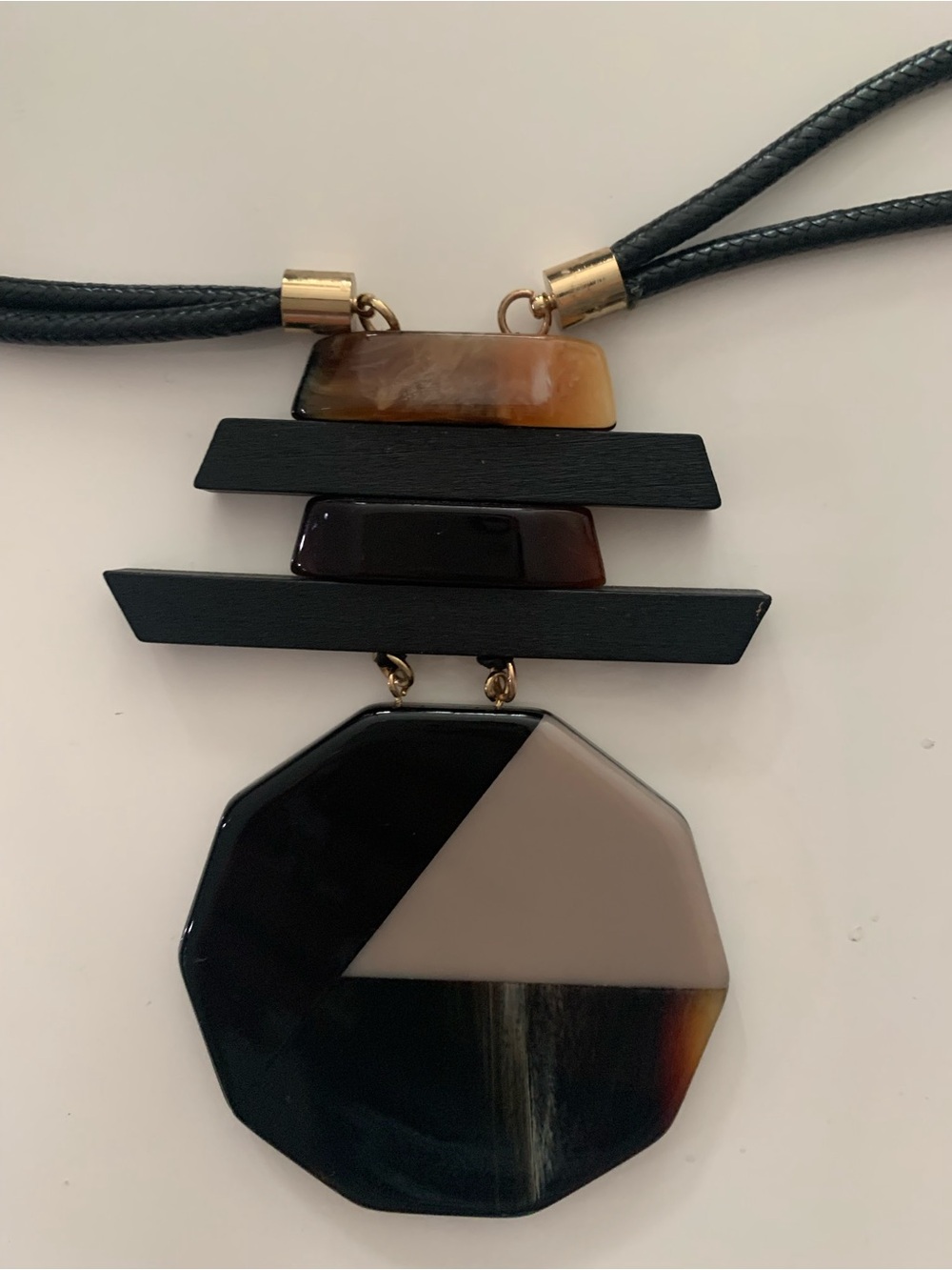 Black Multi-Strand Pendant Necklace by - Picture 6 of 12
